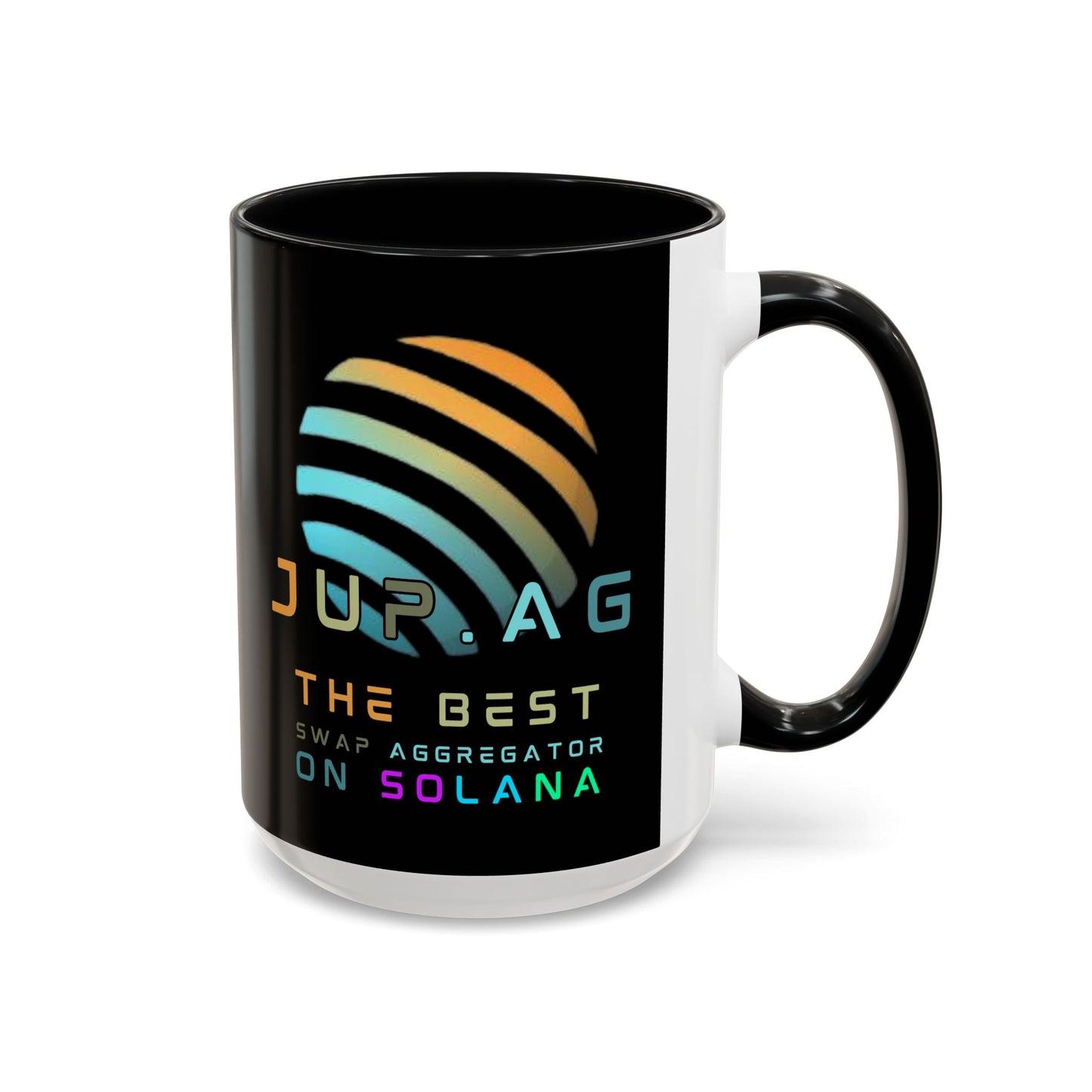 Jupiter (JUP) the best aggregator on Solana Black Accent Mug by cypherpunkgear.com