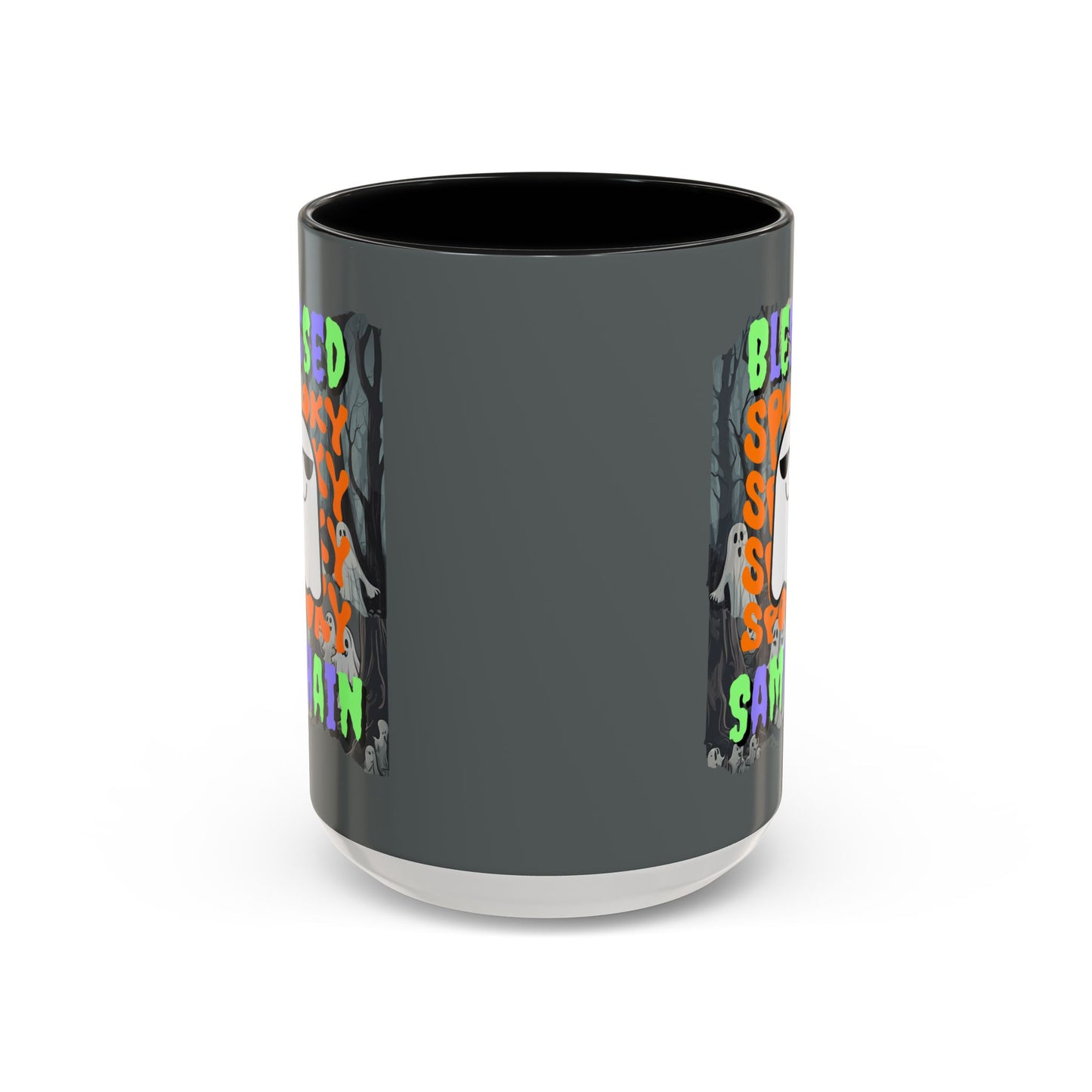Spooky Blessed Samhain Ghost Mixed font Accent Mug by CreepyCrafts.boo