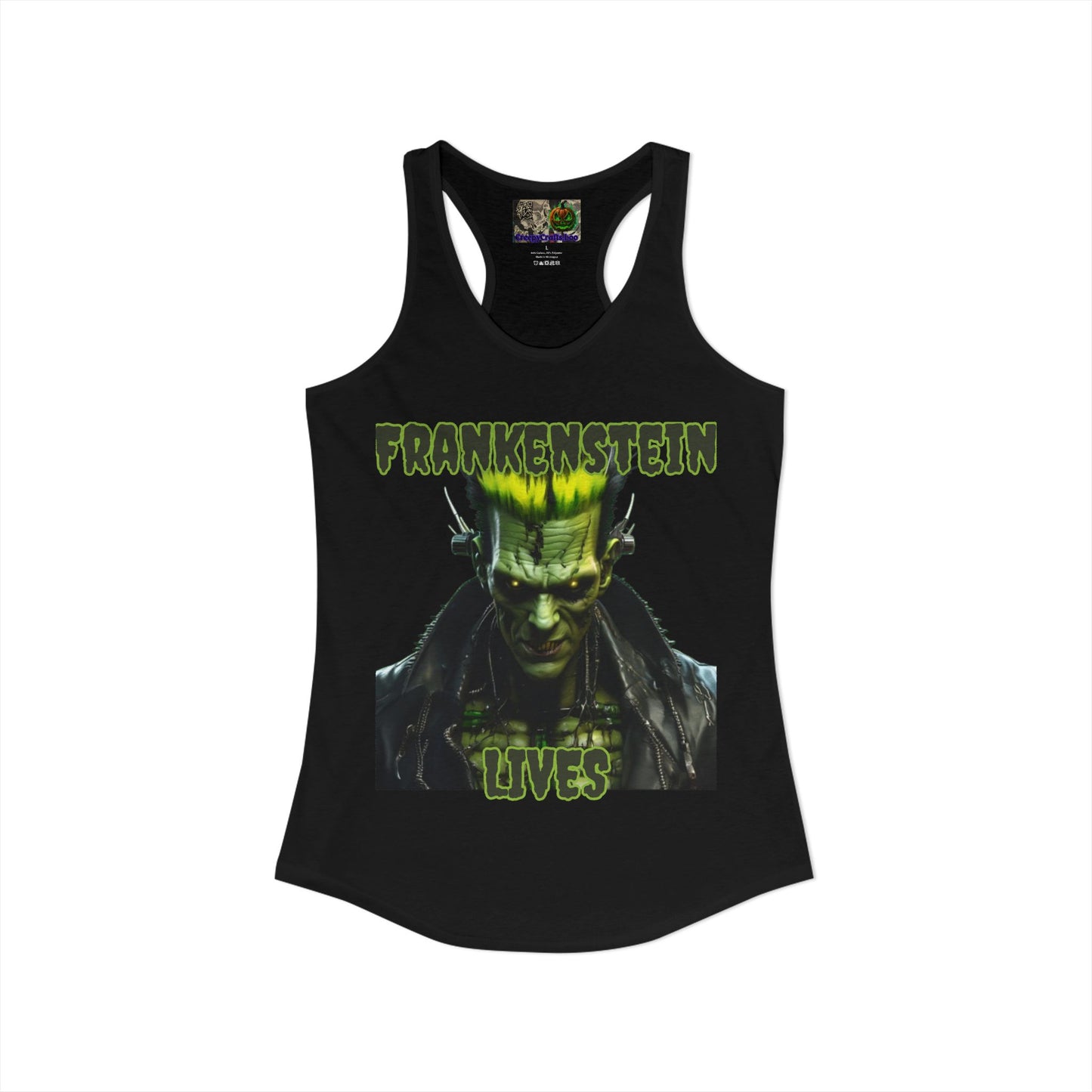 Frankenstein Lives Women's Racerback Tank Top by CreepyCrafts.boo