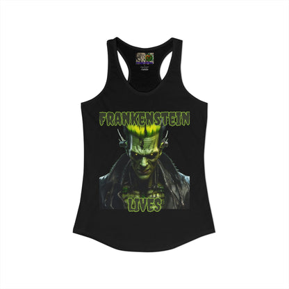 Frankenstein Lives Women's Racerback Tank Top by CreepyCrafts.boo