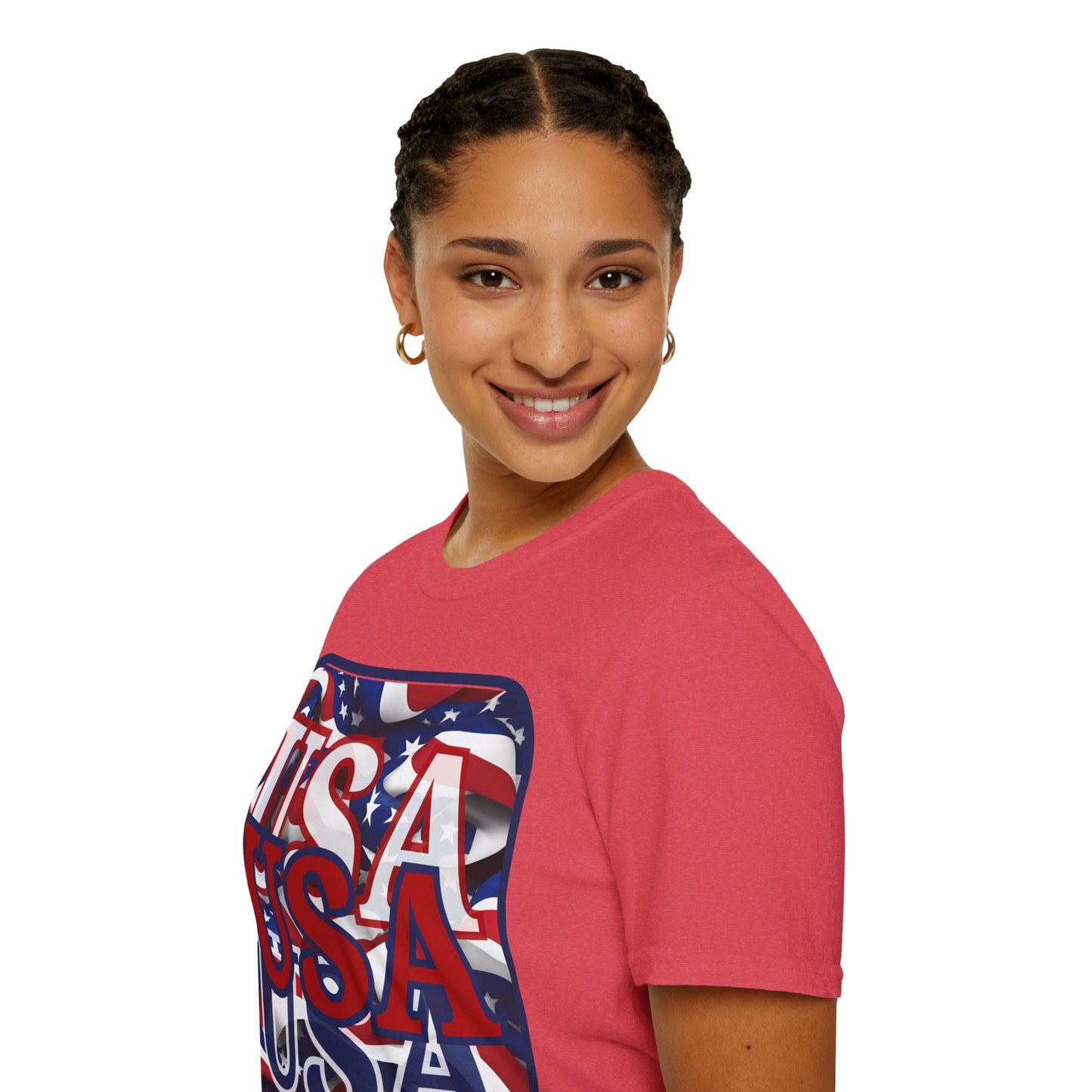 RED White and Blue USA Patriot Light colors Unisex T-Shirt by cypherpunkgear.com