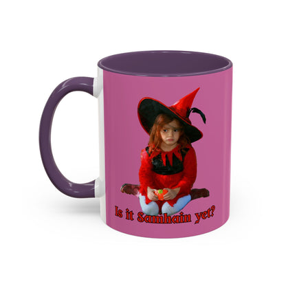 Is it Samhain yet? Pink Accent Mug by CreepyCrafts.boo