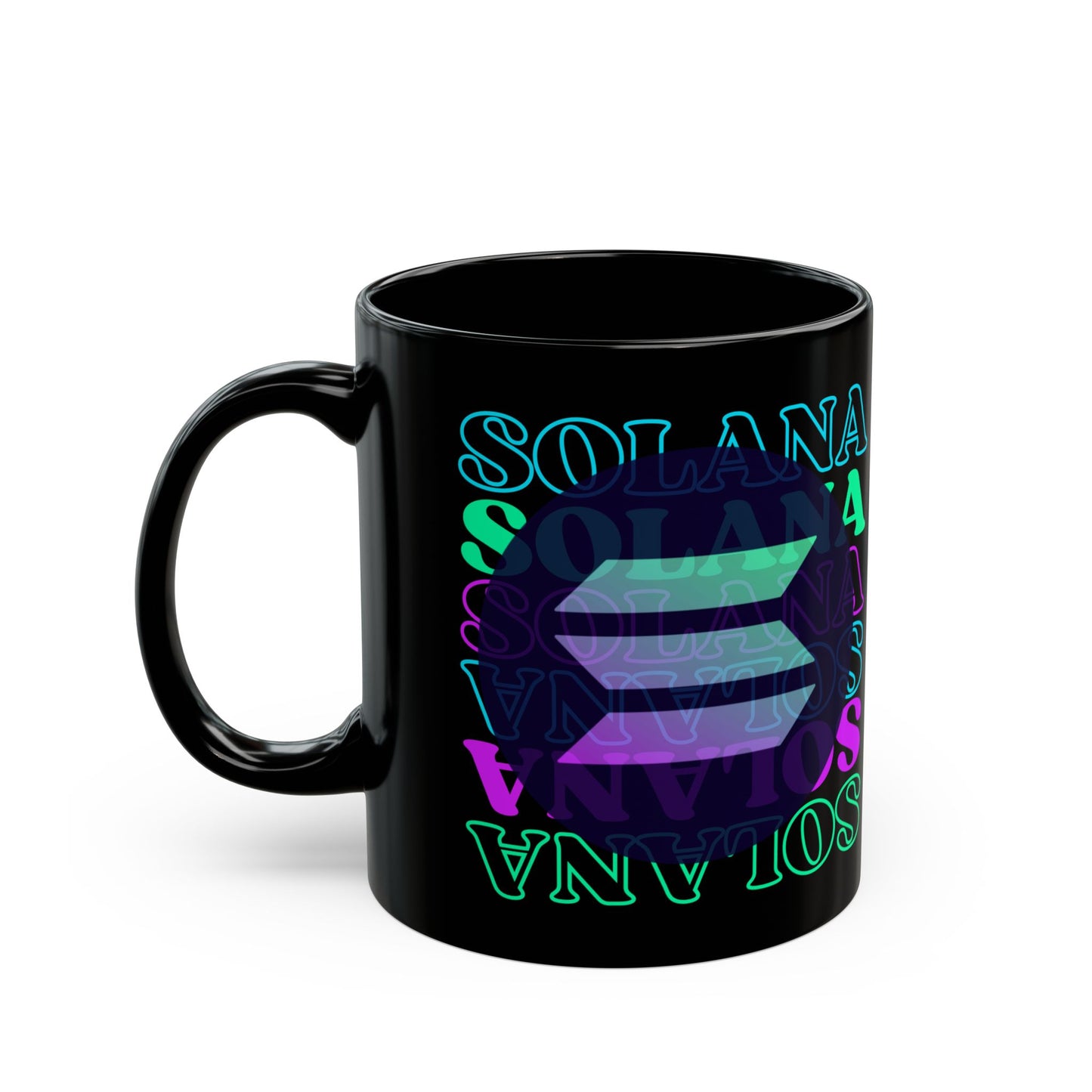 Solana, Solana, Solana (SOL) Black Mug by cypherpunkgear.com