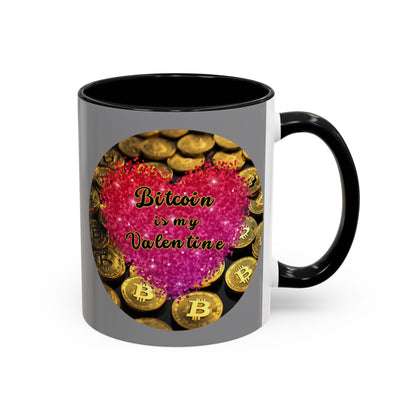 Bitcoin is My Valentine Grey Accent Mug by cypherpunkgear.com