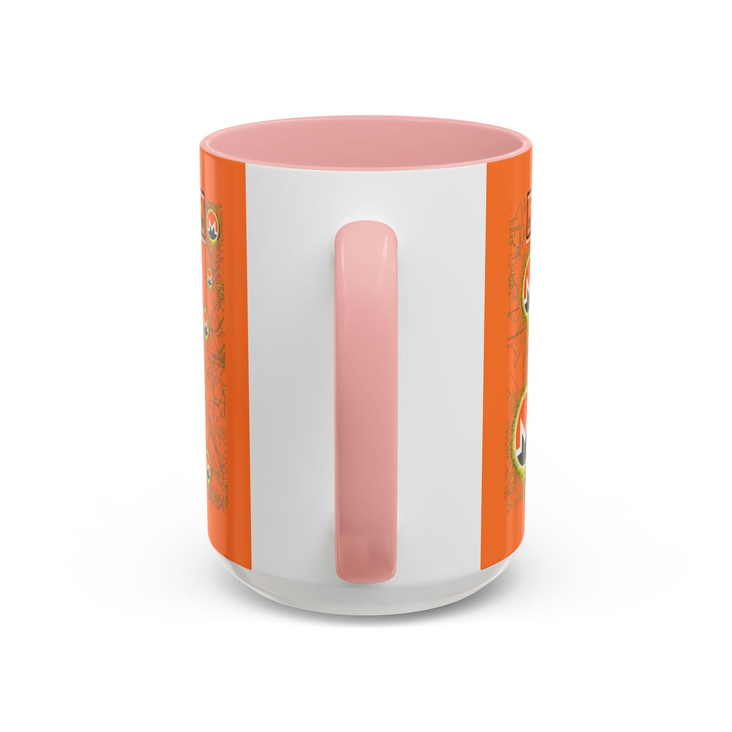 Monero (XMR) don't assume your freedoms are assured Orange Accent Mug by cypherpunkgear.com