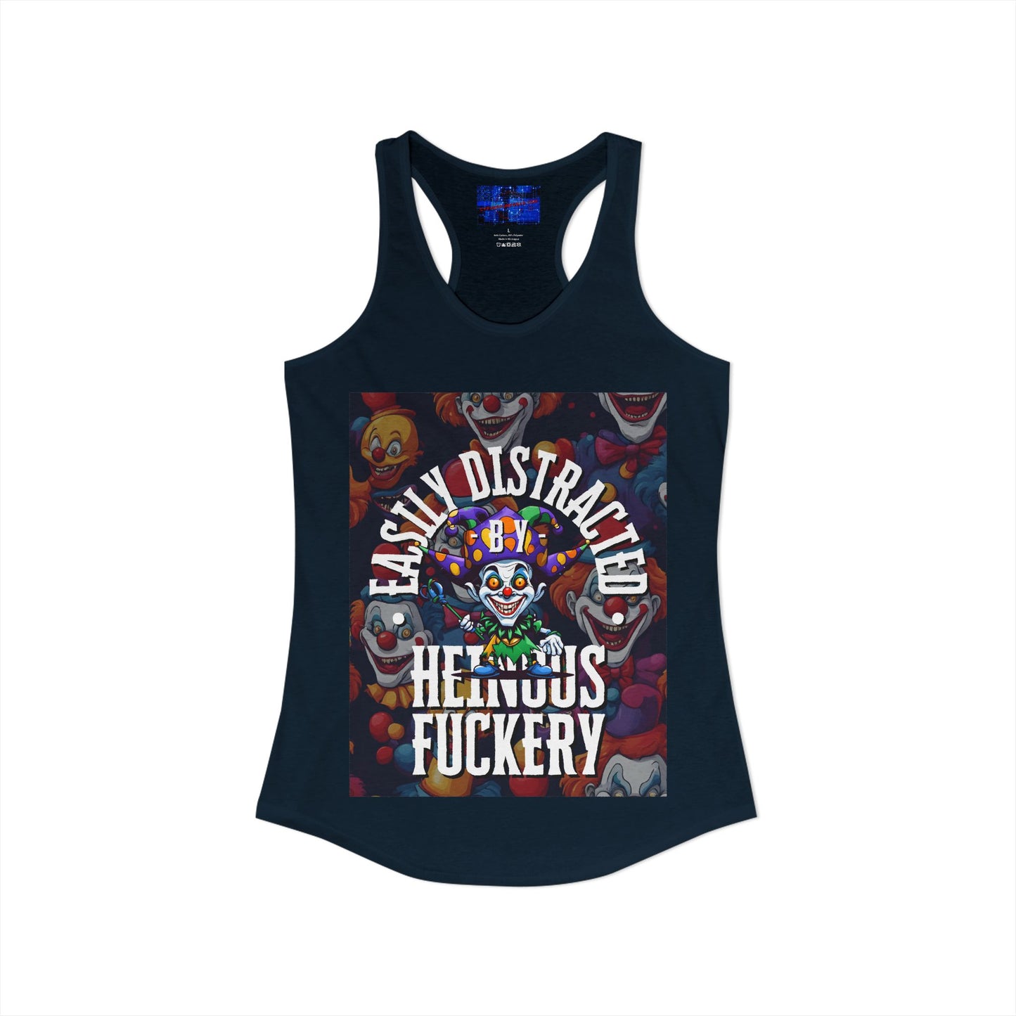 Easily Distracted by Heinous Fuckery Little Jinx Women's Racerback Tank Top by cypherpunkgear.com