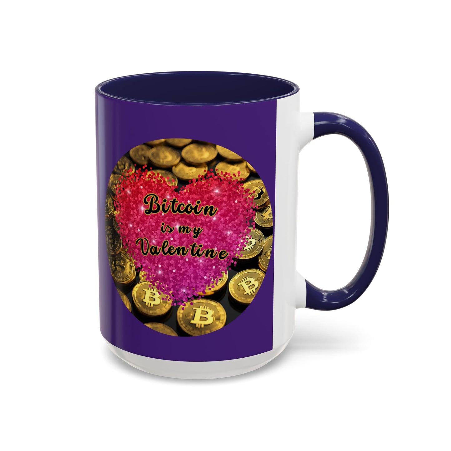 Bitcoin is My Valentine Purple Accent Mug by cypherpunkgear.com