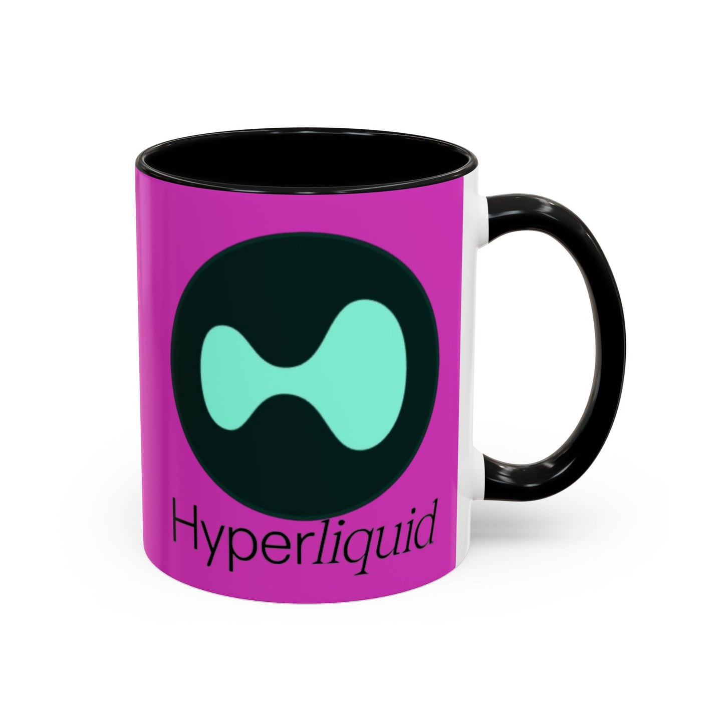 Hyperliquid Black font Pink Accent Mug by cypherpunkgear.com