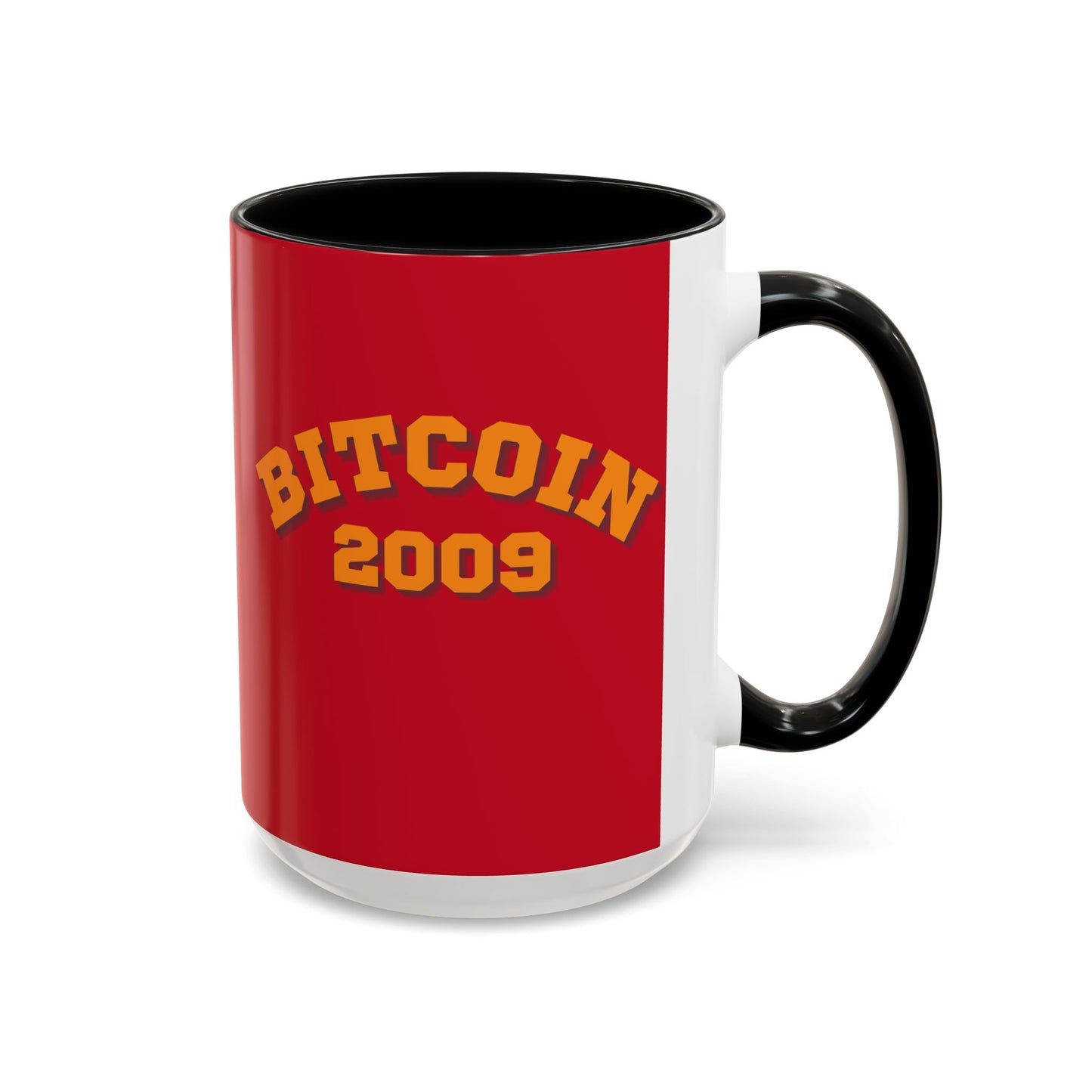 Bitcoin 2009 Red Accent Mug by cypherpunkgear.com