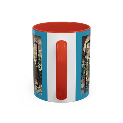 Yōkai Happy Halloween Turquoise Accent Mug by CreepyCrafts.boo