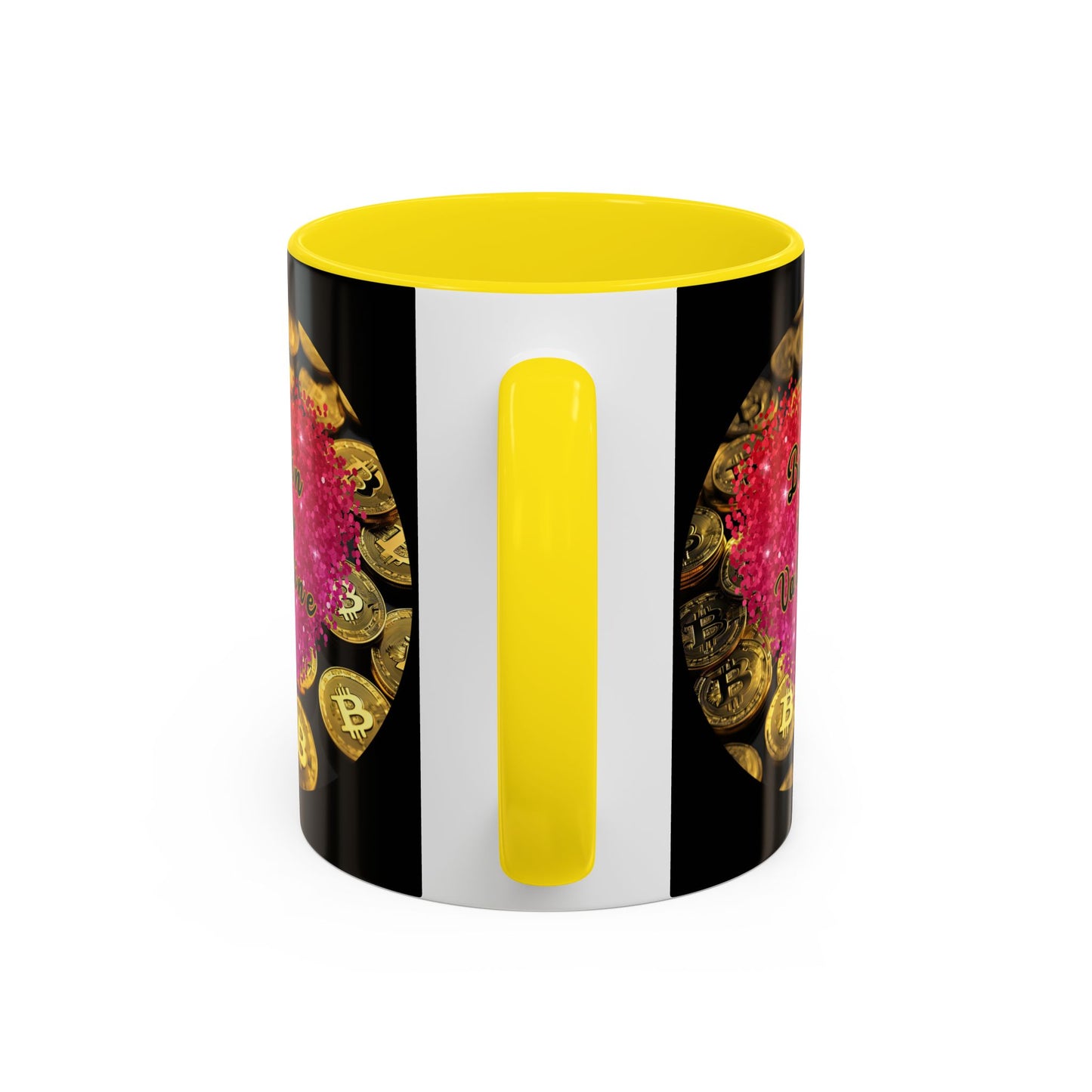 Bitcoin is My Valentine Black Accent Mug by cypherpunkgear.com