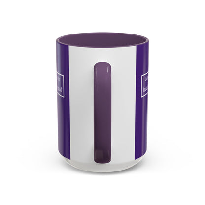 don't assume your freedoms are assured, White font, Dark Purple Accent Mug by cypherpunkgear.com