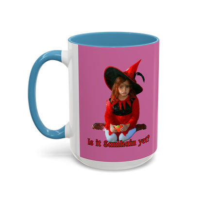 Is it Samhain yet? Pink Accent Mug by CreepyCrafts.boo