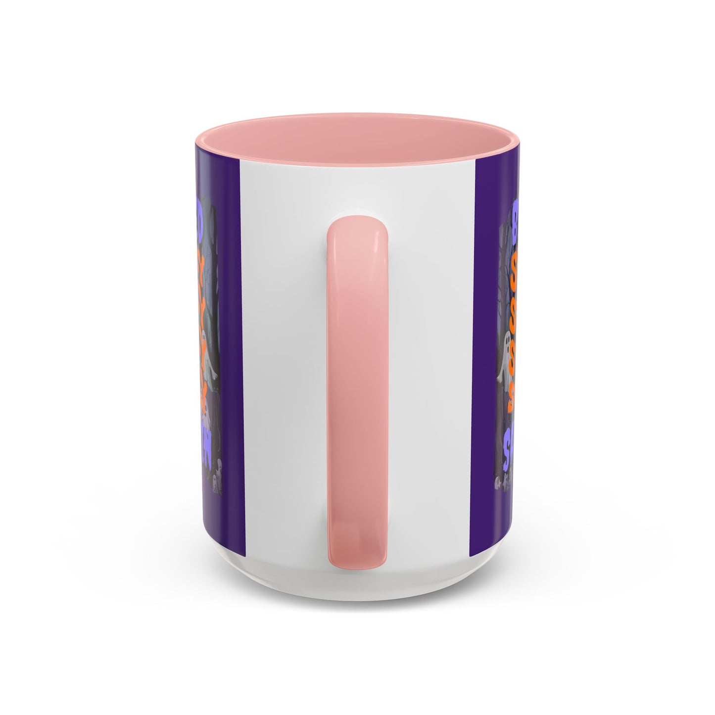 Spooky Blessed Samhain Ghost Purple font Accent Mug by CreepyCrafts.boo