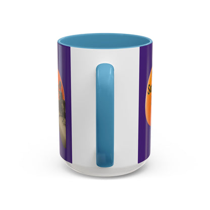 Is It Samhain Yet? Skeleton's Giant Pumpkin Purple Accent Mug by CreepyCrafts.boo