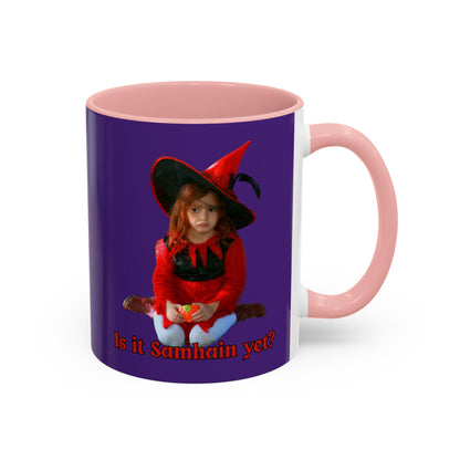Is it Samhain yet? Dark Purple Accent Mug by CreepyCrafts.boo