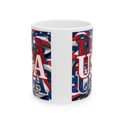 USA WHfont Center Patriot White Mug by cypherpunkgear