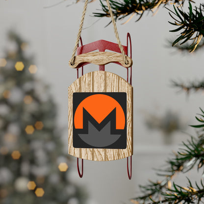 Monero (XMR) Black background Sled Ornament by cypherpunkgear.com