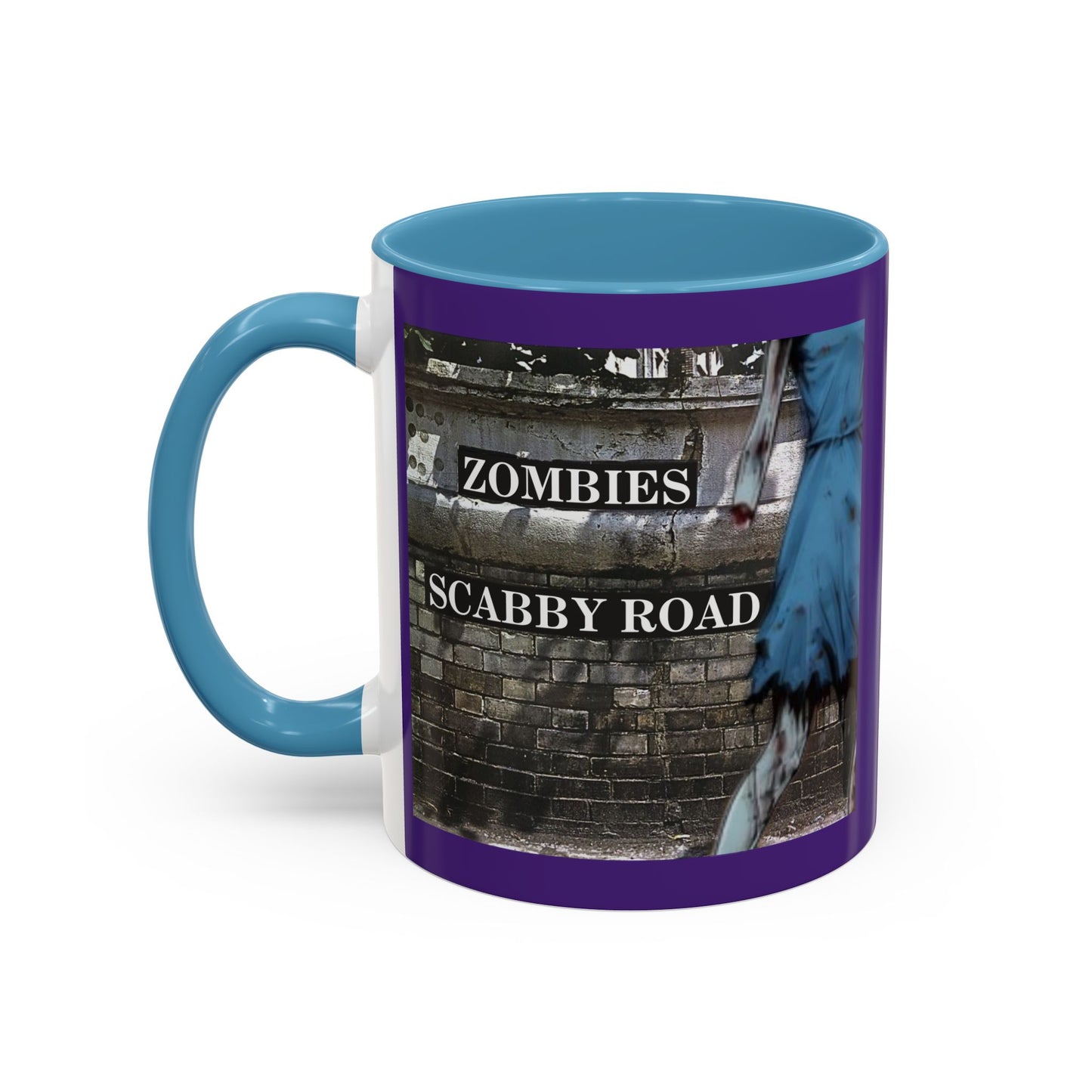 2-sided, Scabby Road Purple Accent Mug by CreepyCrafts.boo