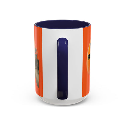 Is it Halloween yet? Skeleton's Giant Pumpkin Orange Accent Mug by CreepyCrafts.boo