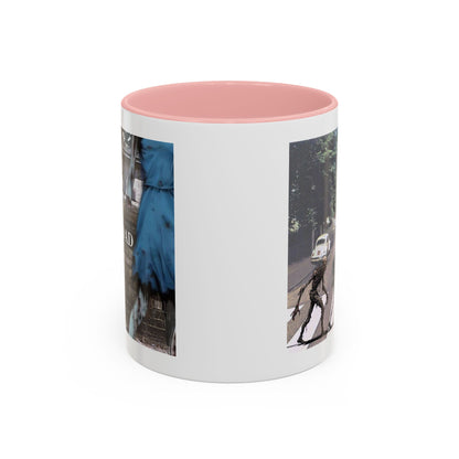 2-sided, Scabby Road White Accent Mug by CreepyCrafts.boo