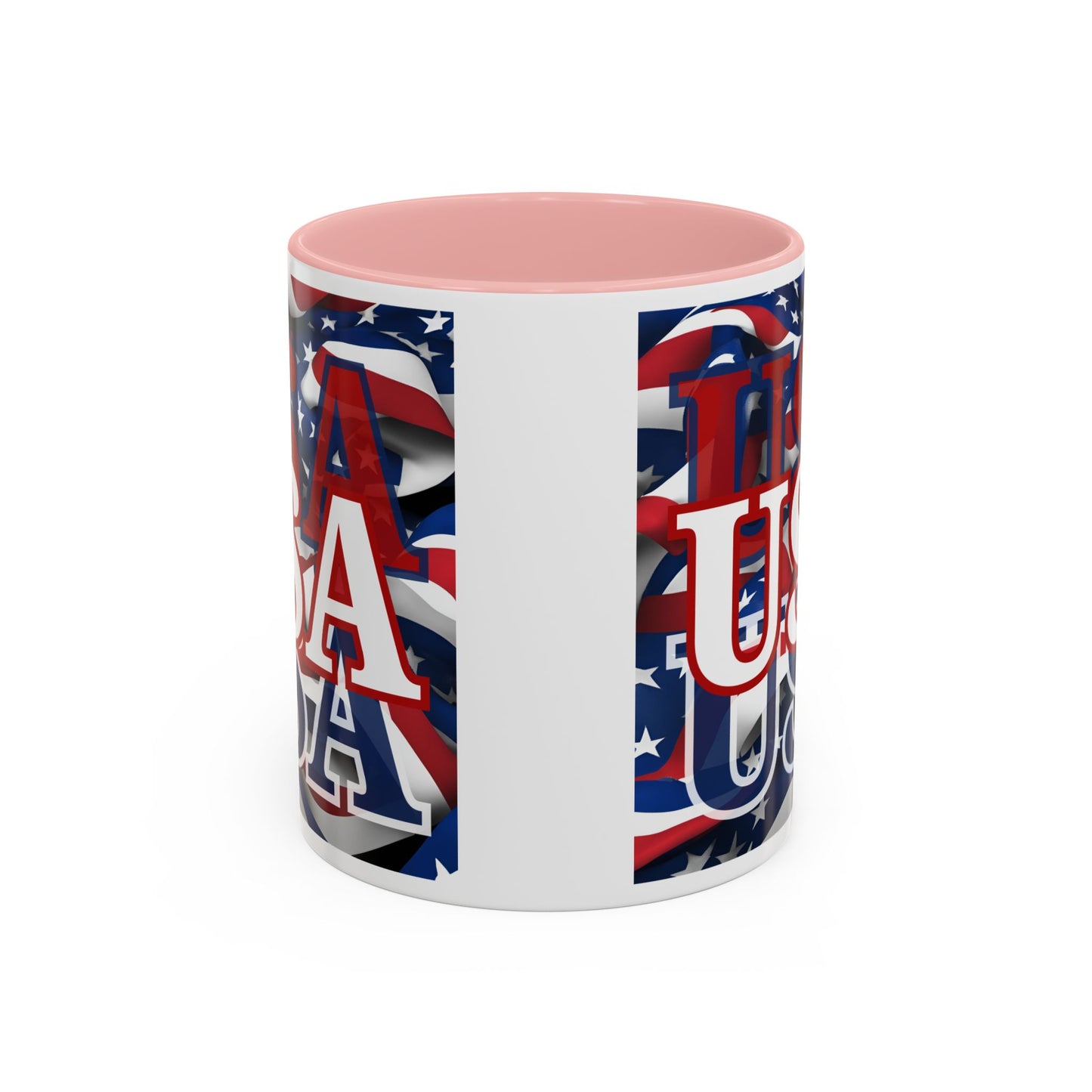 USA White font Center Patriot Accent Mug by cypherpunkgear.com