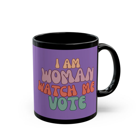 I Am Woman Watch Me Vote Light Purple Mug by cypherpunkgear.com
