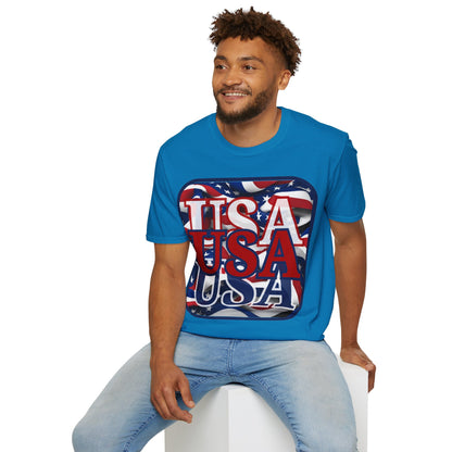 RED White and Blue USA Patriot DKcolors Unisex T-Shirt by cypherpunkgear