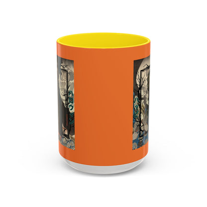 Yōkai Happy Halloween Orange Accent Mug by CreepyCrafts.boo