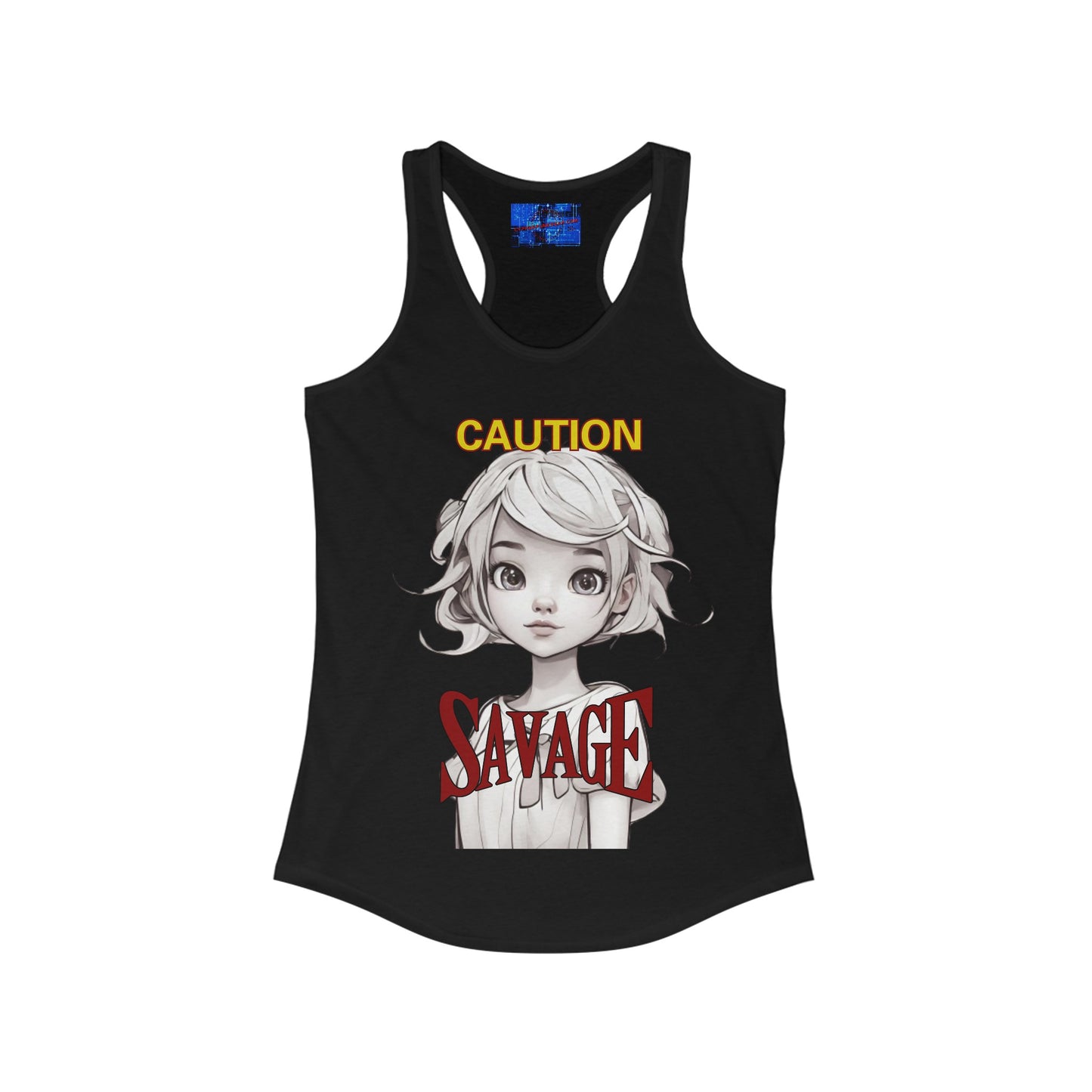 Caution, Savage Women's Racerback Tank Top by cypherpunkgear