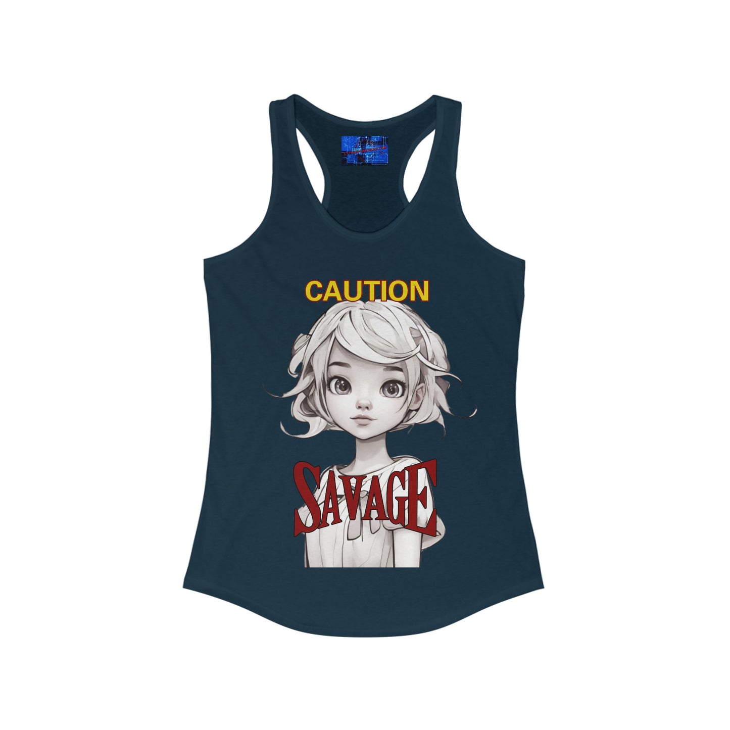 Caution, Savage Women's Racerback Tank Top by cypherpunkgear