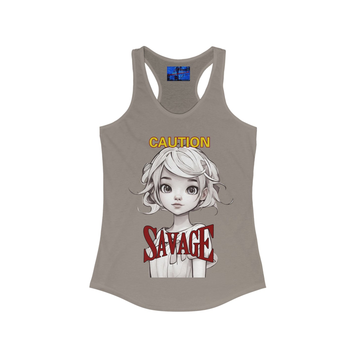 Caution, Savage Women's Racerback Tank Top by cypherpunkgear