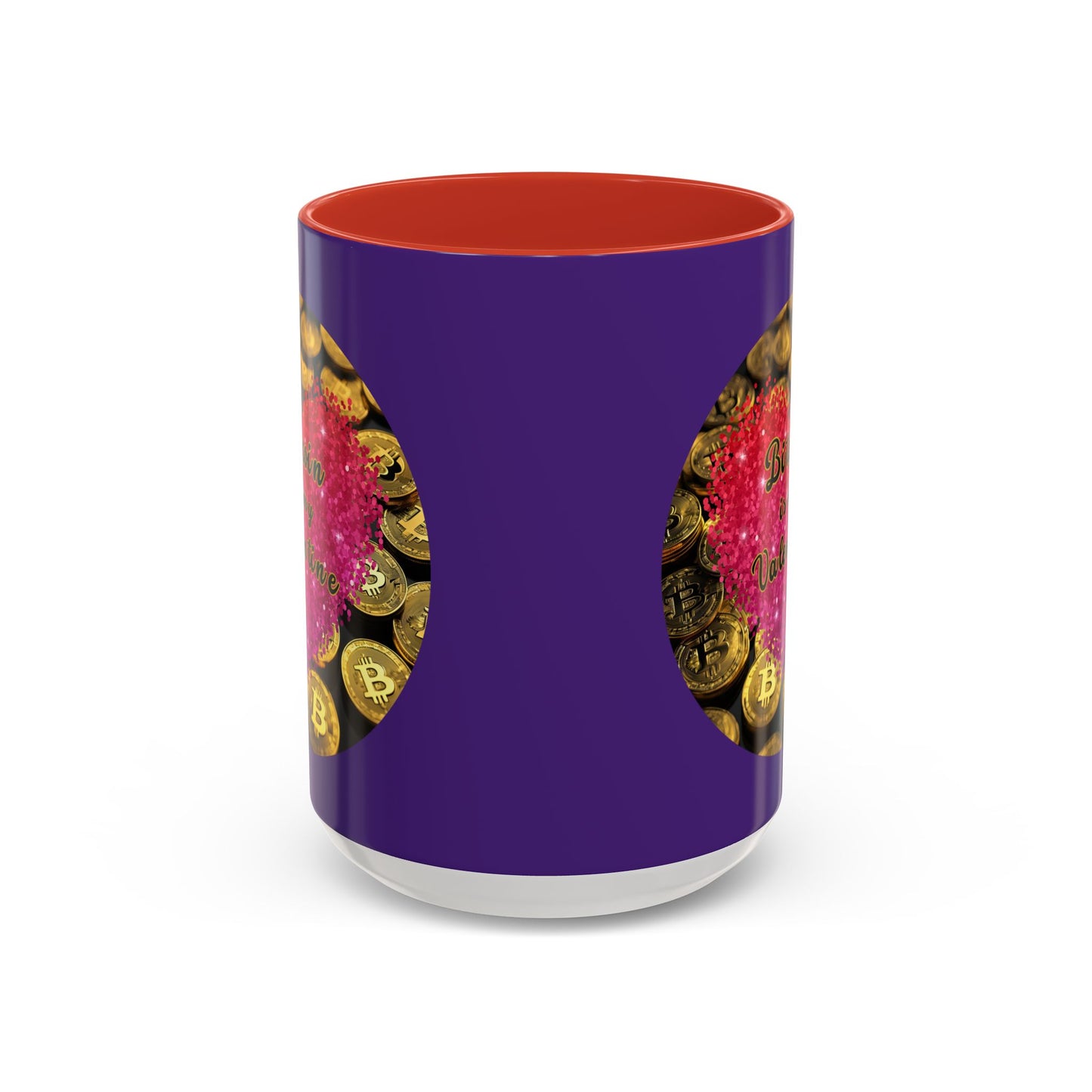 Bitcoin is My Valentine Purple Accent Mug by cypherpunkgear.com