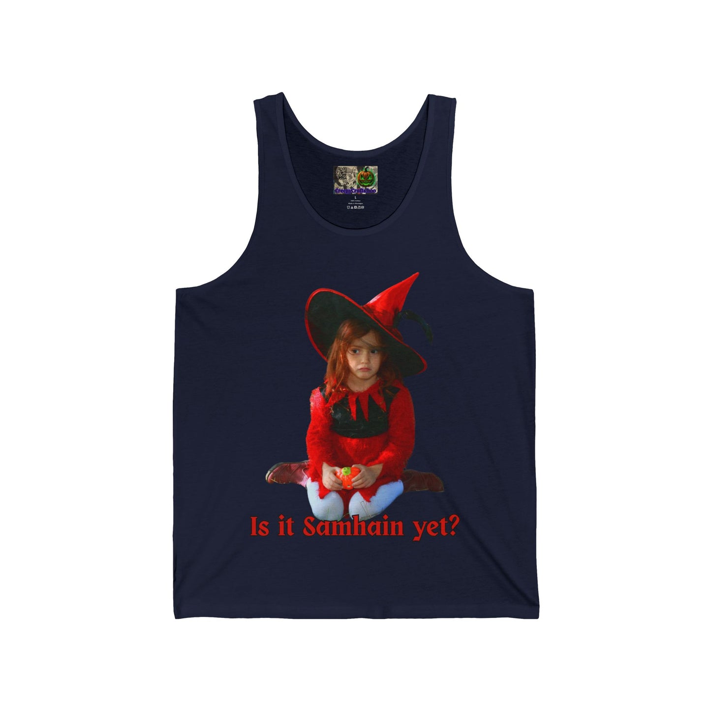 Is it Samhain yet? Unisex Jersey Tank Top by CreepyCrafts.boo