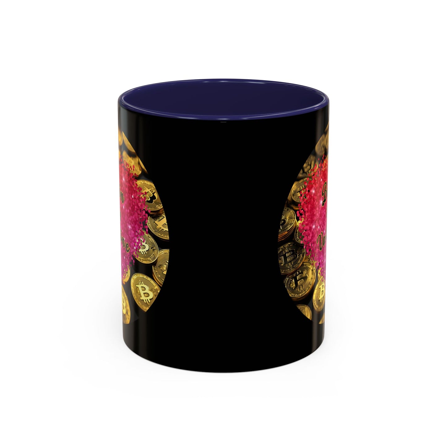 Bitcoin is My Valentine Black Accent Mug by cypherpunkgear.com