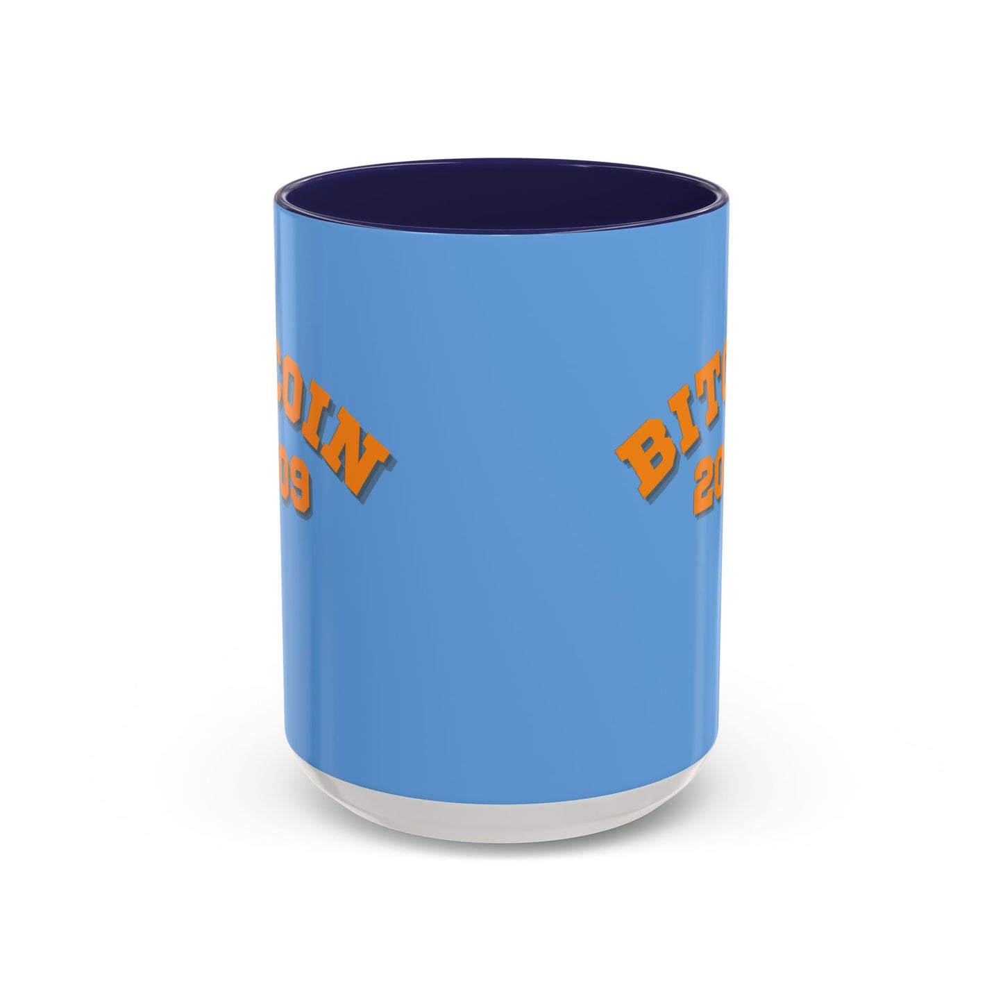 Bitcoin 2009 Light Blue Accent Mug by cypherpunkgear.com