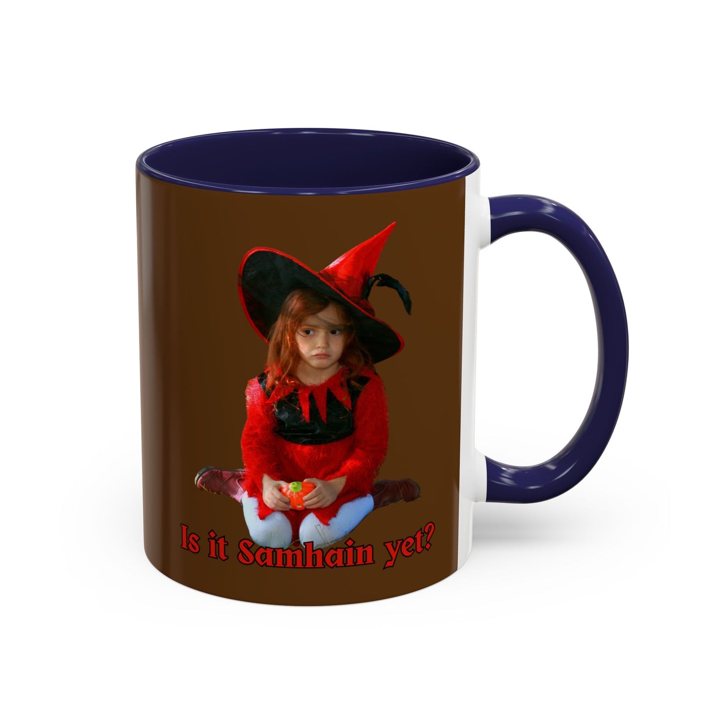 Is it Samhain yet? Brown Accent Mug by CreepyCrafts.boo
