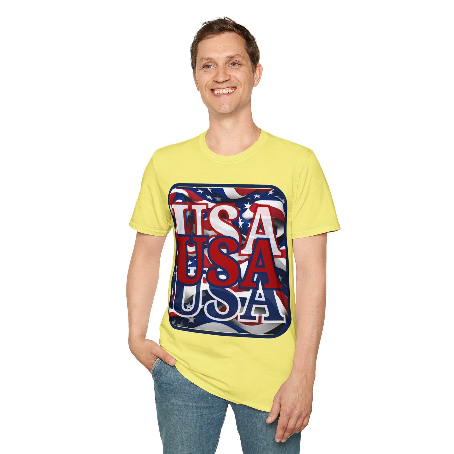 RED White and Blue USA Patriot LTcolors Unisex T-Shirt by cypherpunkgear