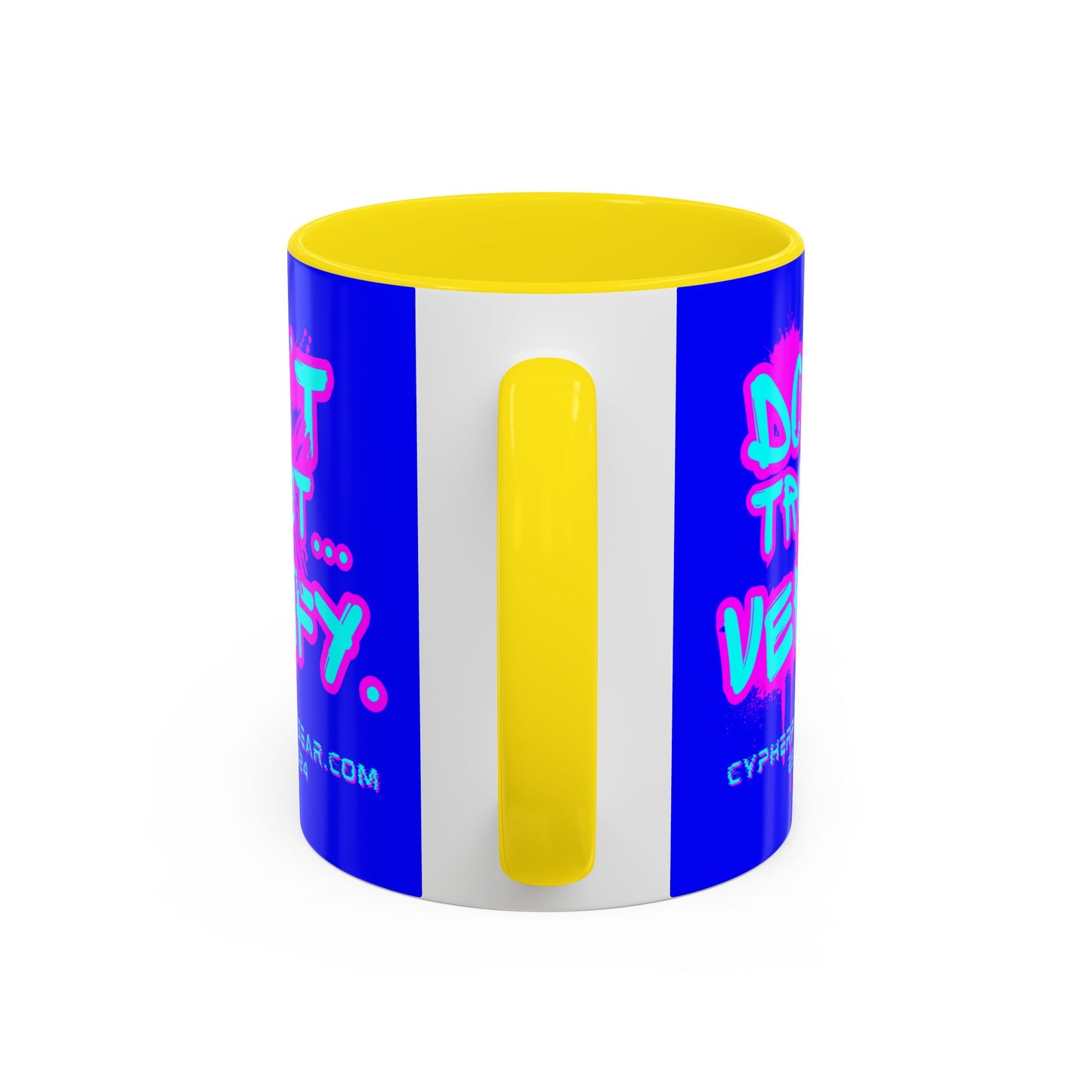 Don't Trust...Verify. Dark Blue Accent Mug by cypherpunkgear.com