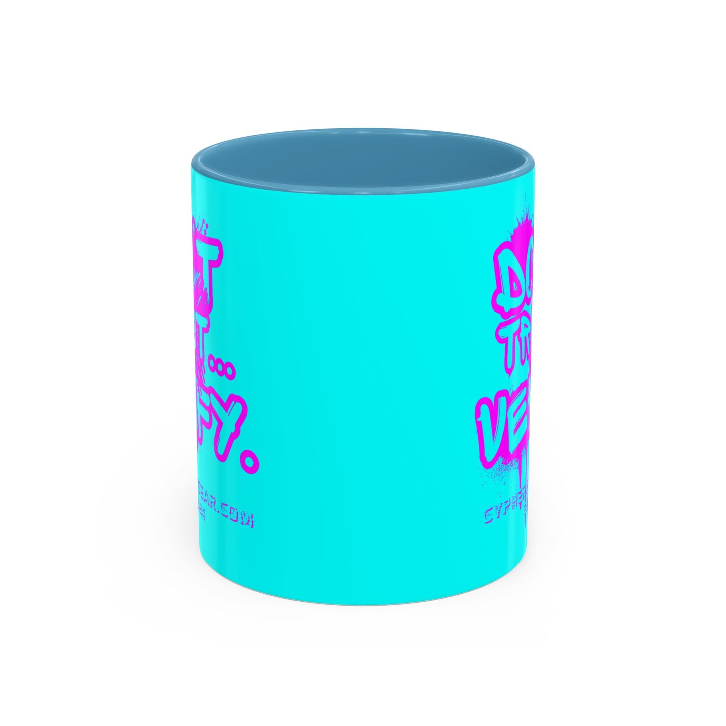 Don't Trust...Verify. Cyan Accent Mug by cypherpunkgear.com