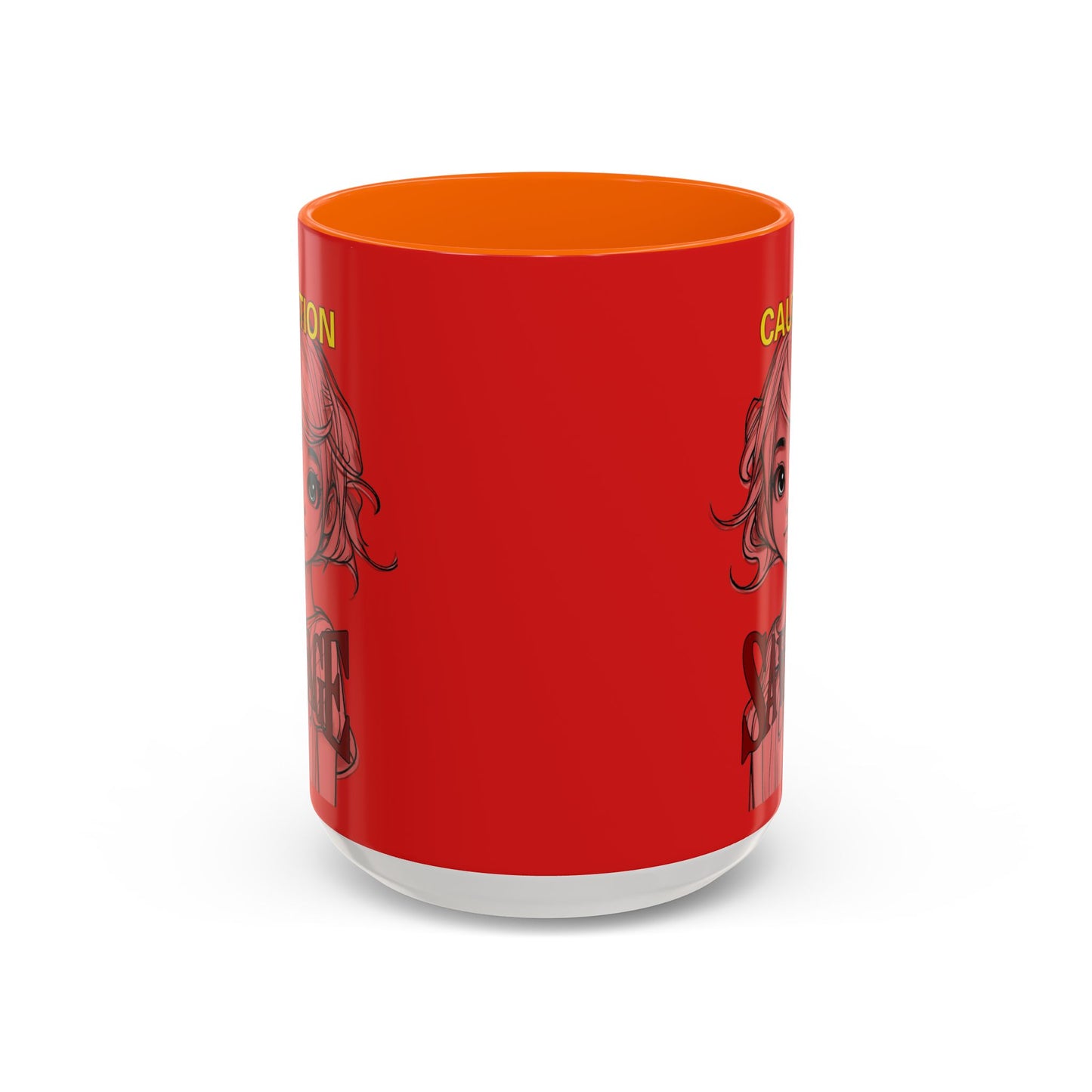 Caution, Savage Red Accent Mug by cypherpunkgear.com