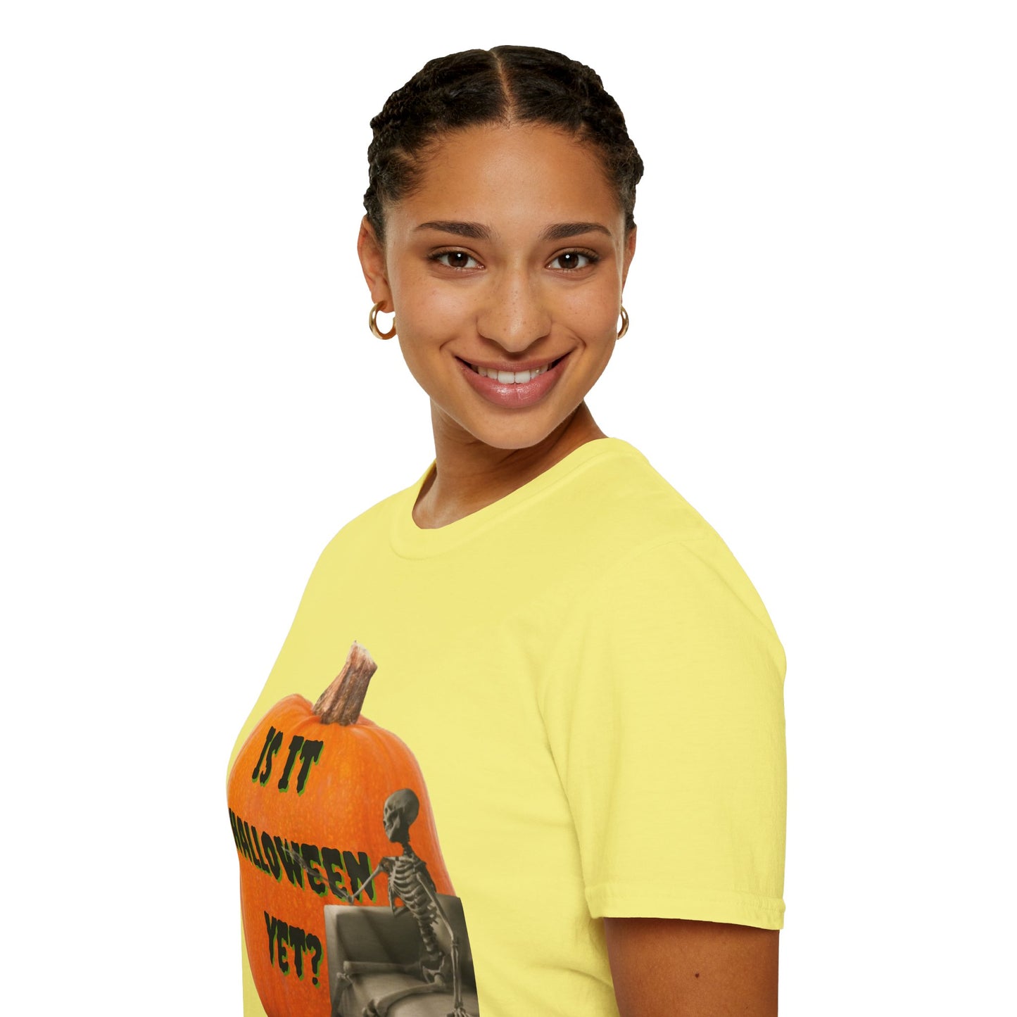 Is it Halloween yet? Skeleton's Giant Pumpkin Light colors Unisex T-Shirt by CreepyCrafts.boo