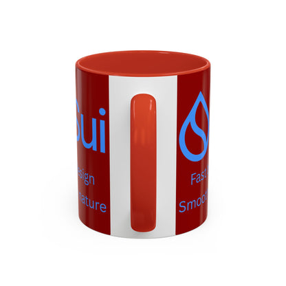 SUI Red Accent Mug by cypherpunkgear.com