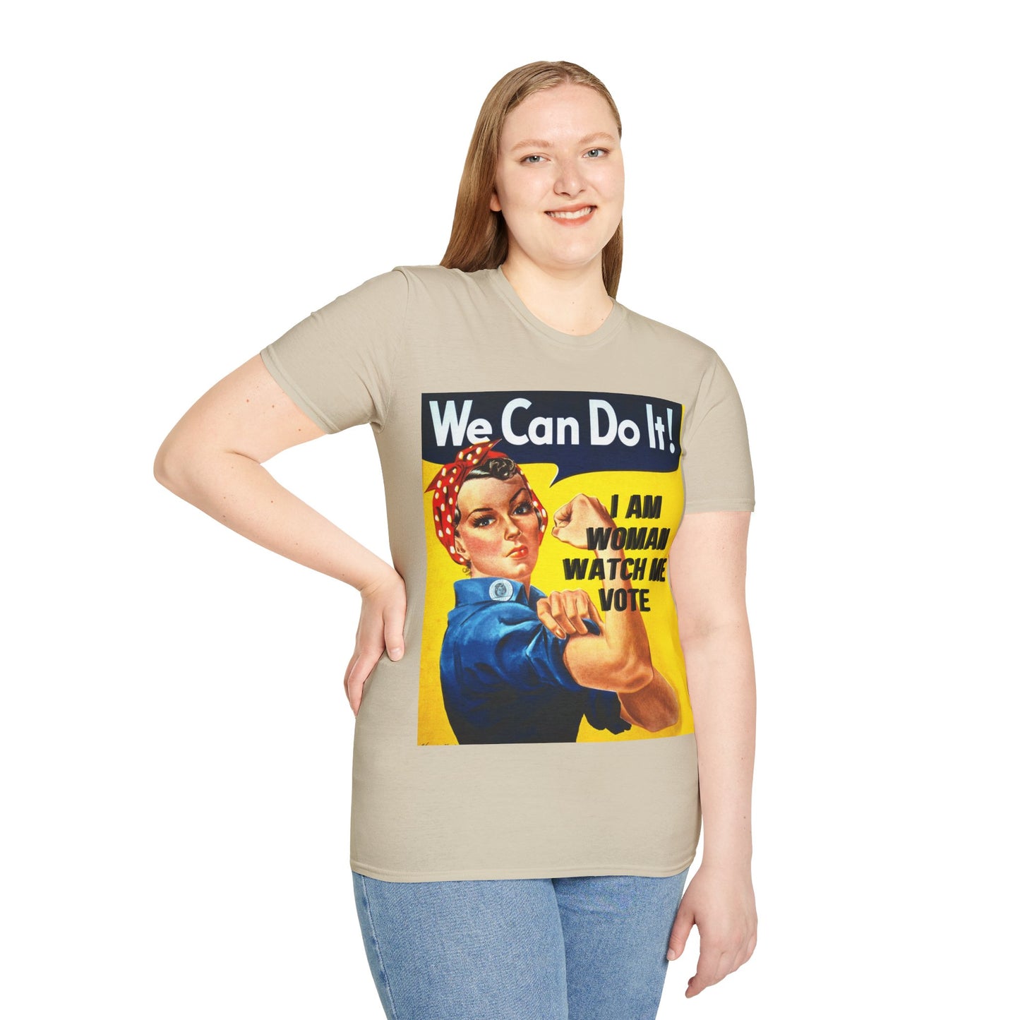 I Am Woman Watch Me Vote Rosie LTcolors Unisex T-Shirt by cypherpunkgear.com