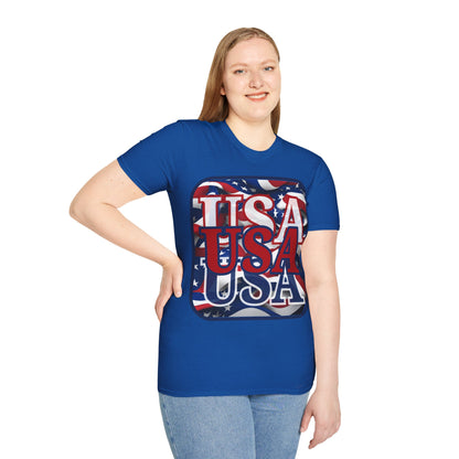 RED White and Blue USA Patriot Dark colors Unisex T-Shirt by cypherpunkgear.com
