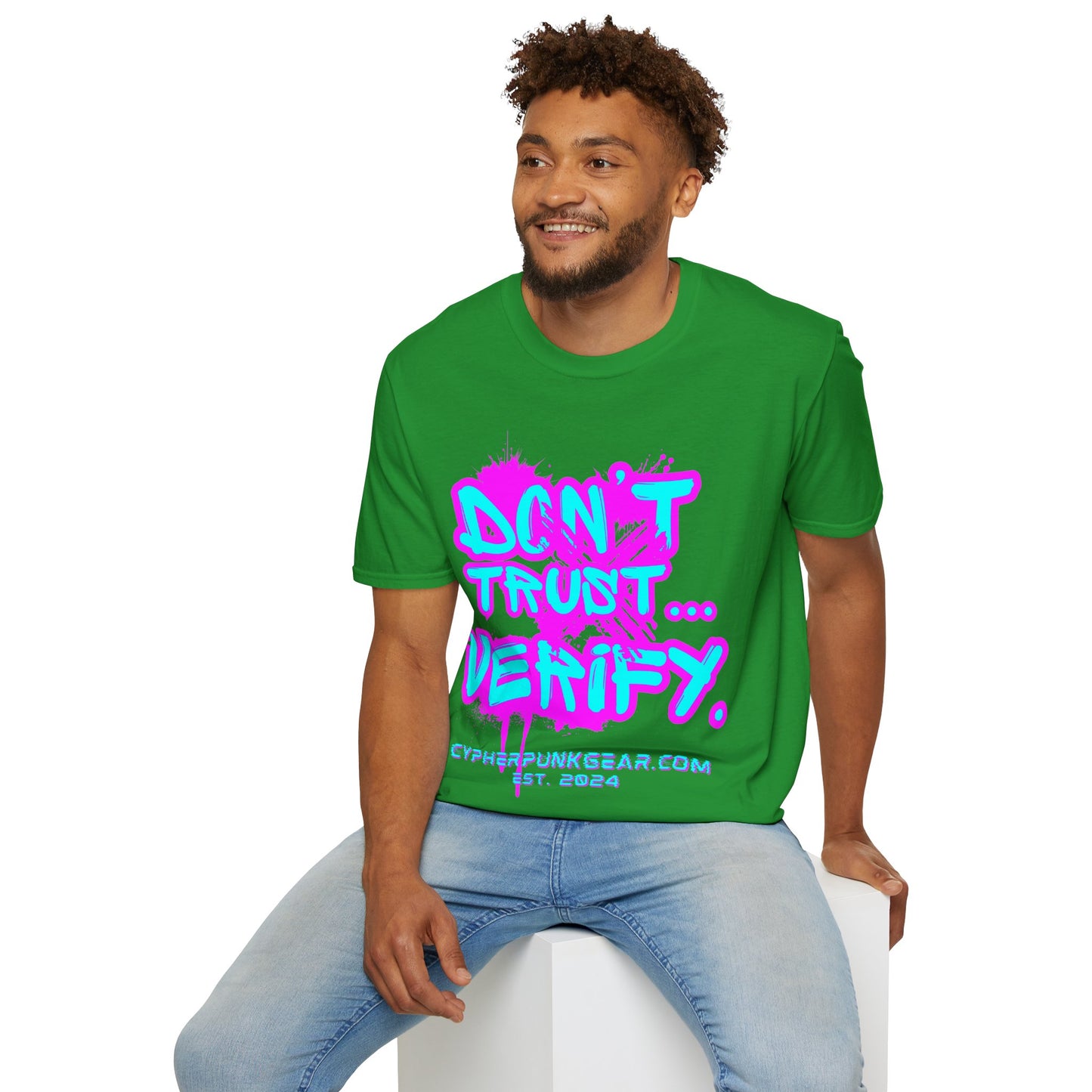 Don't Trust...Verify. Dark colors Unisex T-Shirt by cypherpunkgear.com