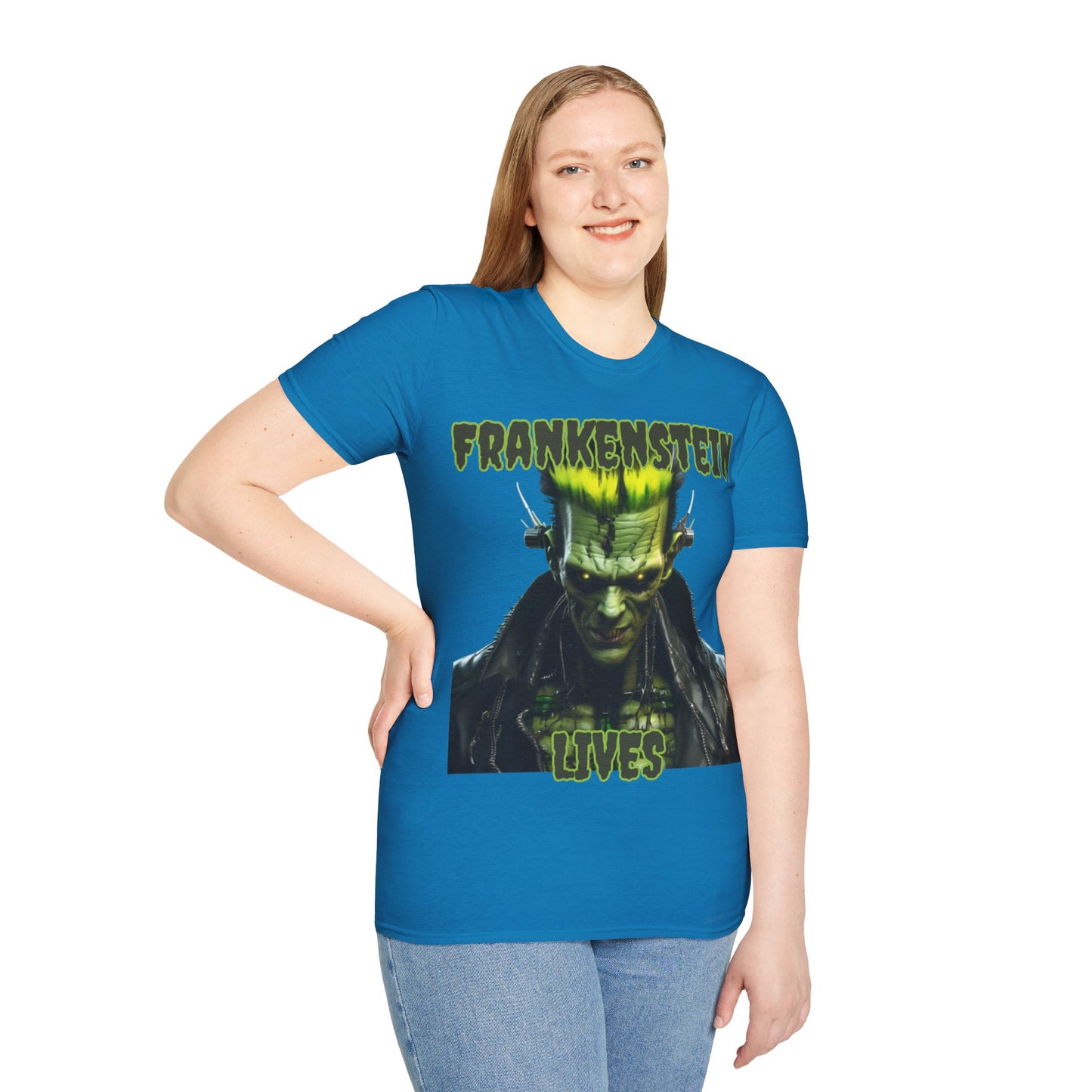 Frankenstein Lives Dark colors Unisex T-Shirt by CreepyCrafts.boo