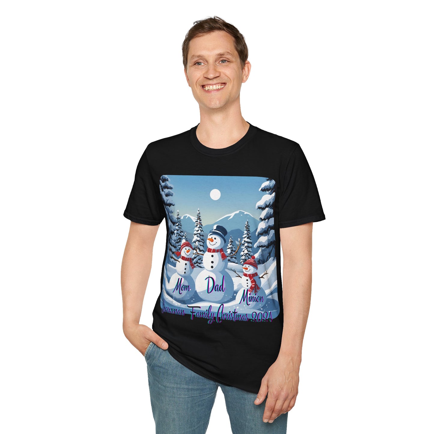 Snowman Family of 3 DKcolors Unisex T-Shirt by cypherpunkgear