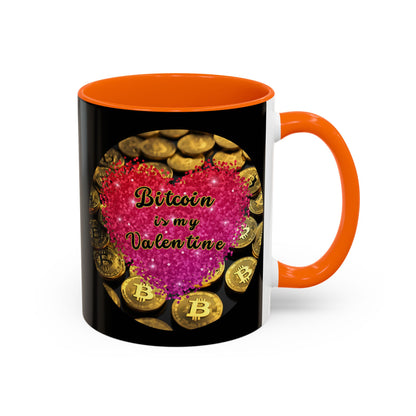 Bitcoin is My Valentine Black Accent Mug by cypherpunkgear.com