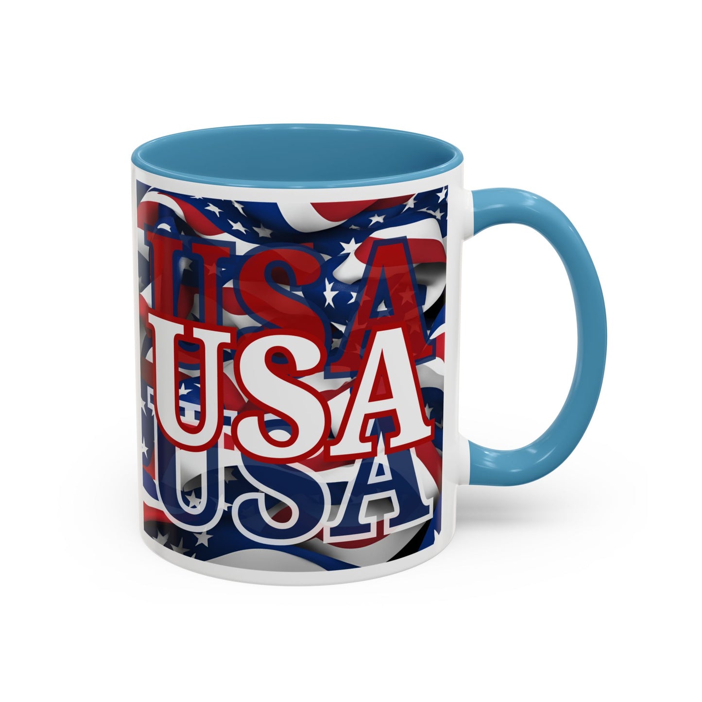 USA White font Center Patriot Accent Mug by cypherpunkgear.com